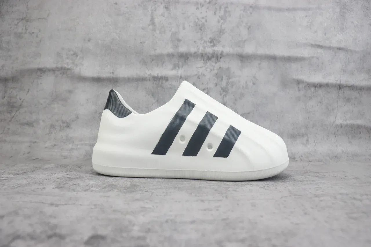 Adidas White Gray Laceless Slip-On Ribbed Textile Upper Sneakers 7