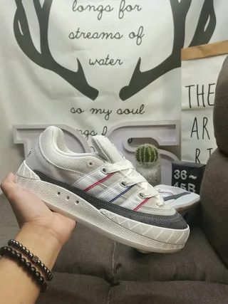 Adidas White Gray Low-Top Lace-Up Mesh And Synthetic Upper Lifestyle Sneakers 5