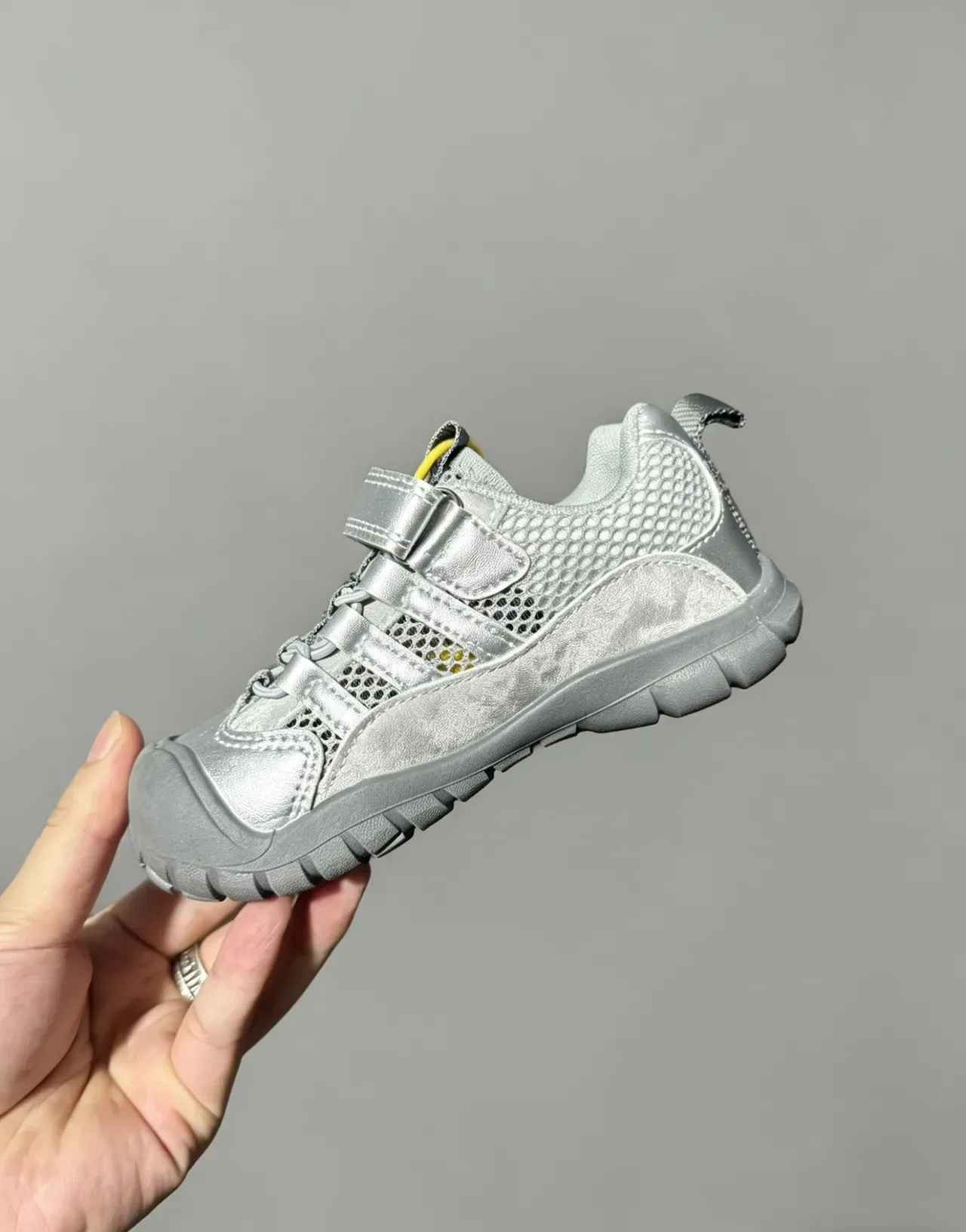 Adidas White Gray Velcro Strap Closure Mesh-and-Synthetic Upper Lifestyle Sneakers 9