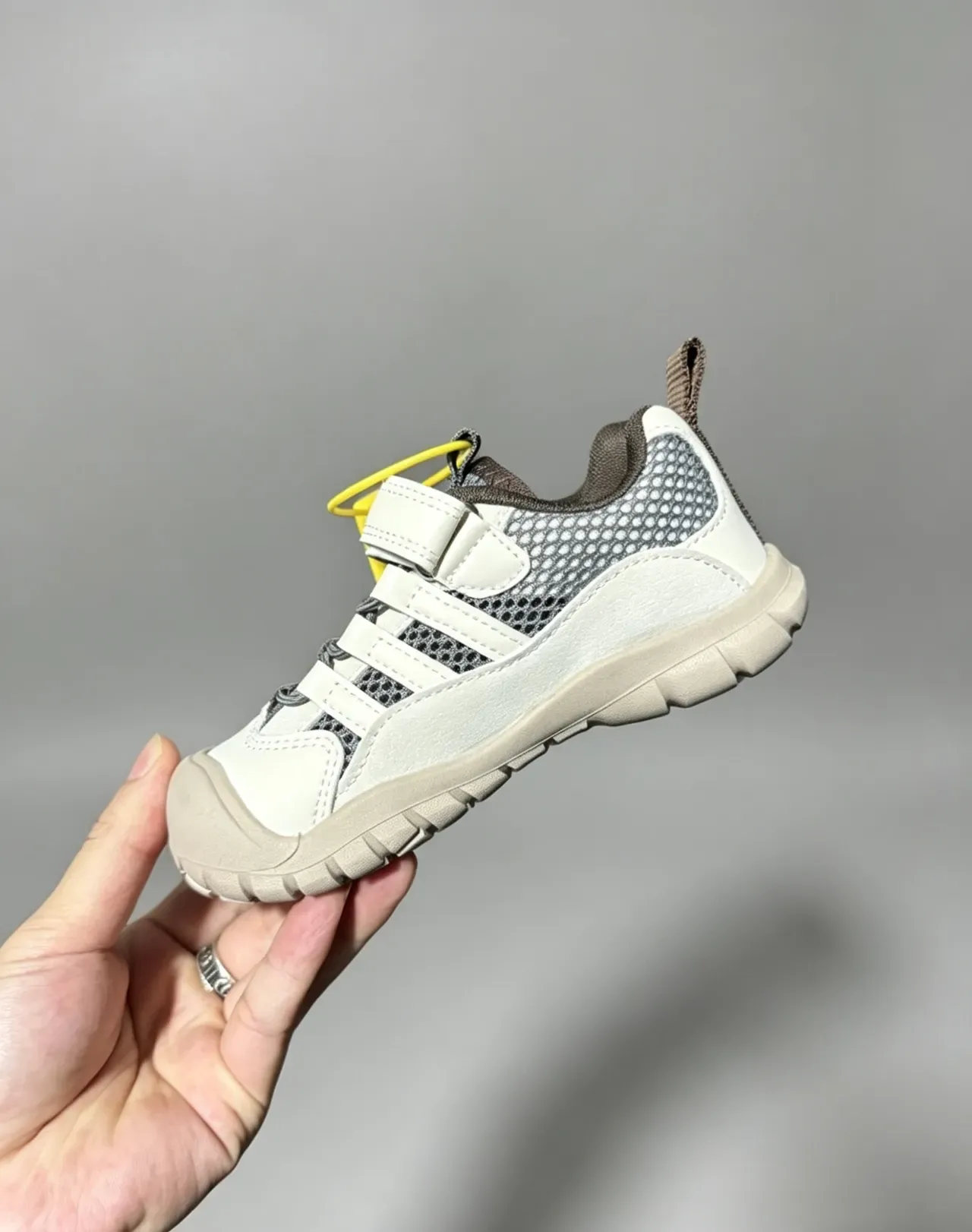 Adidas White Gray Velcro Strap Closure Mesh-and-Synthetic Upper Lifestyle Sneakers 15