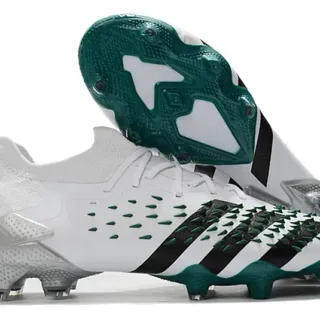 Adidas White Green Knit Upper Conical Forefoot Spikes Firm-Ground Soccer Shoes
