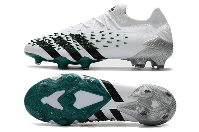 Adidas White Green Knit Upper Conical Forefoot Spikes Firm-Ground Soccer Shoes 5
