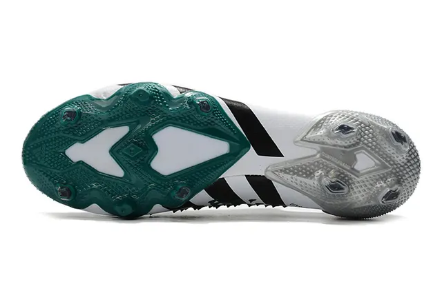 Adidas White Green Knit Upper Conical Forefoot Spikes Firm-Ground Soccer Shoes 6
