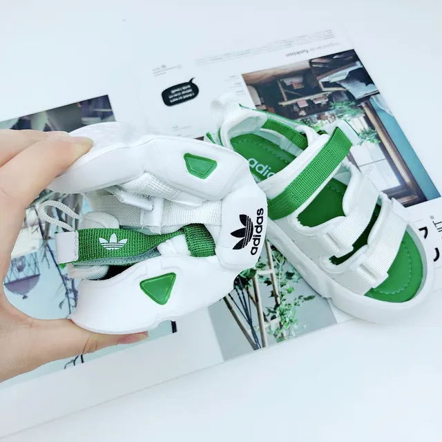 Adidas White Green Multi-Strap Casual Sandals 7