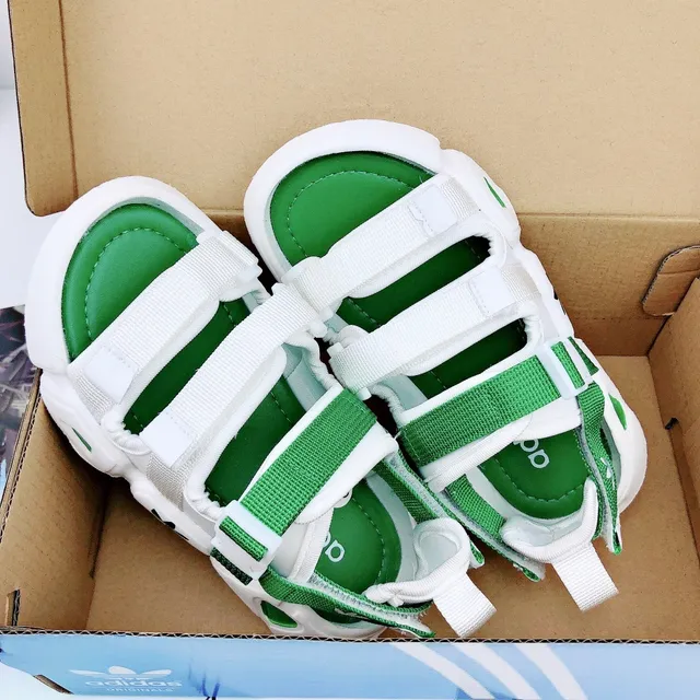 Adidas White Green Multi-Strap Casual Sandals 8
