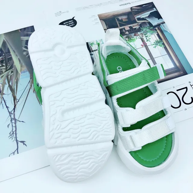 Adidas White Green Multi-Strap Casual Sandals 10