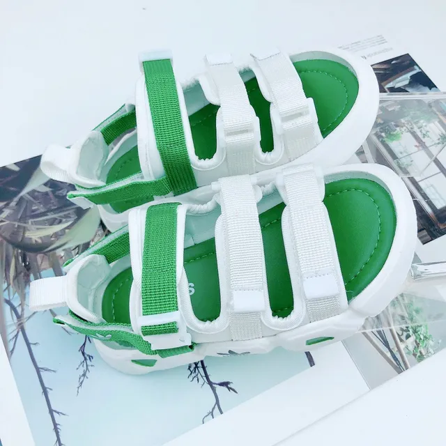 Adidas White Green Multi-Strap Casual Sandals 12