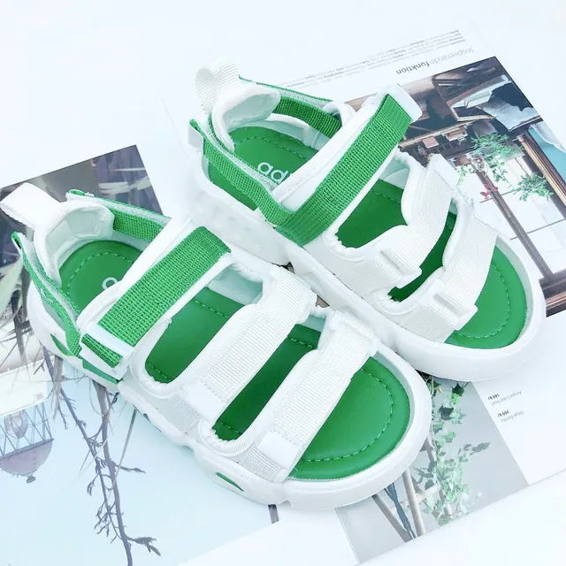 Adidas White Green Multi-Strap Casual Sandals 16