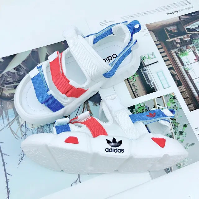 Adidas White Green Multi-Strap Casual Sandals 22