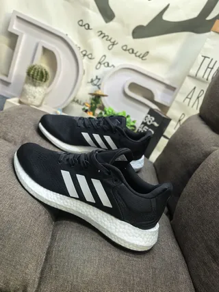 Adidas White Knit Mesh Upper Three-Stripe Side Panel Lifestyle Sneakers 17