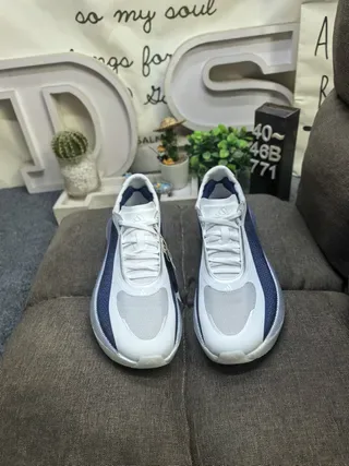 Adidas White Navy Knit Upper Sculpted Midsole Lifestyle Sneakers 10