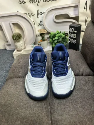 Adidas White Navy Mesh Upper Three Striped Overlays Lifestyle Sneakers 10