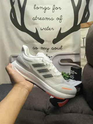 Adidas White Purple Knit Upper Translucent Striped Cage Lifestyle Sneakers 4