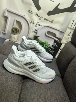 Adidas White Purple Knit Upper Translucent Striped Cage Lifestyle Sneakers 8