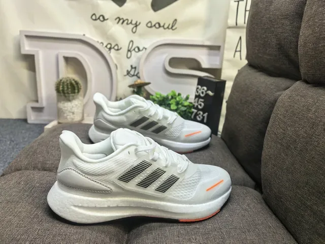 Adidas White Purple Knit Upper Translucent Striped Cage Lifestyle Sneakers 10