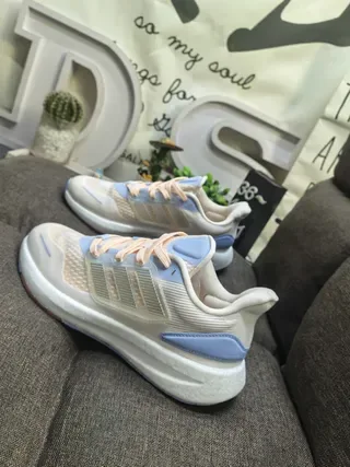 Adidas White Purple Knit Upper Translucent Striped Cage Lifestyle Sneakers 24