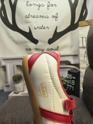 Adidas White Red Low-Top Velcro Strap Lifestyle Sneakers 3