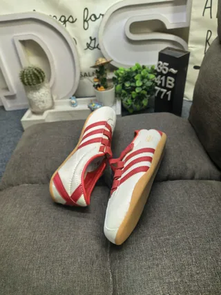 Adidas White Red Low-Top Velcro Strap Lifestyle Sneakers 6