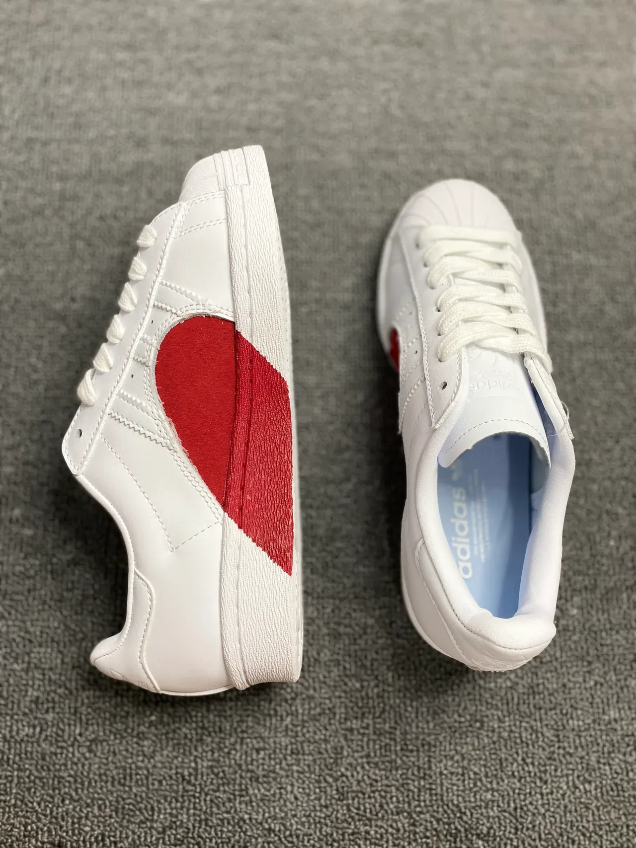 Adidas White Red Shell-Toe Three-Stripe Panel Lifestyle Sneakers 4