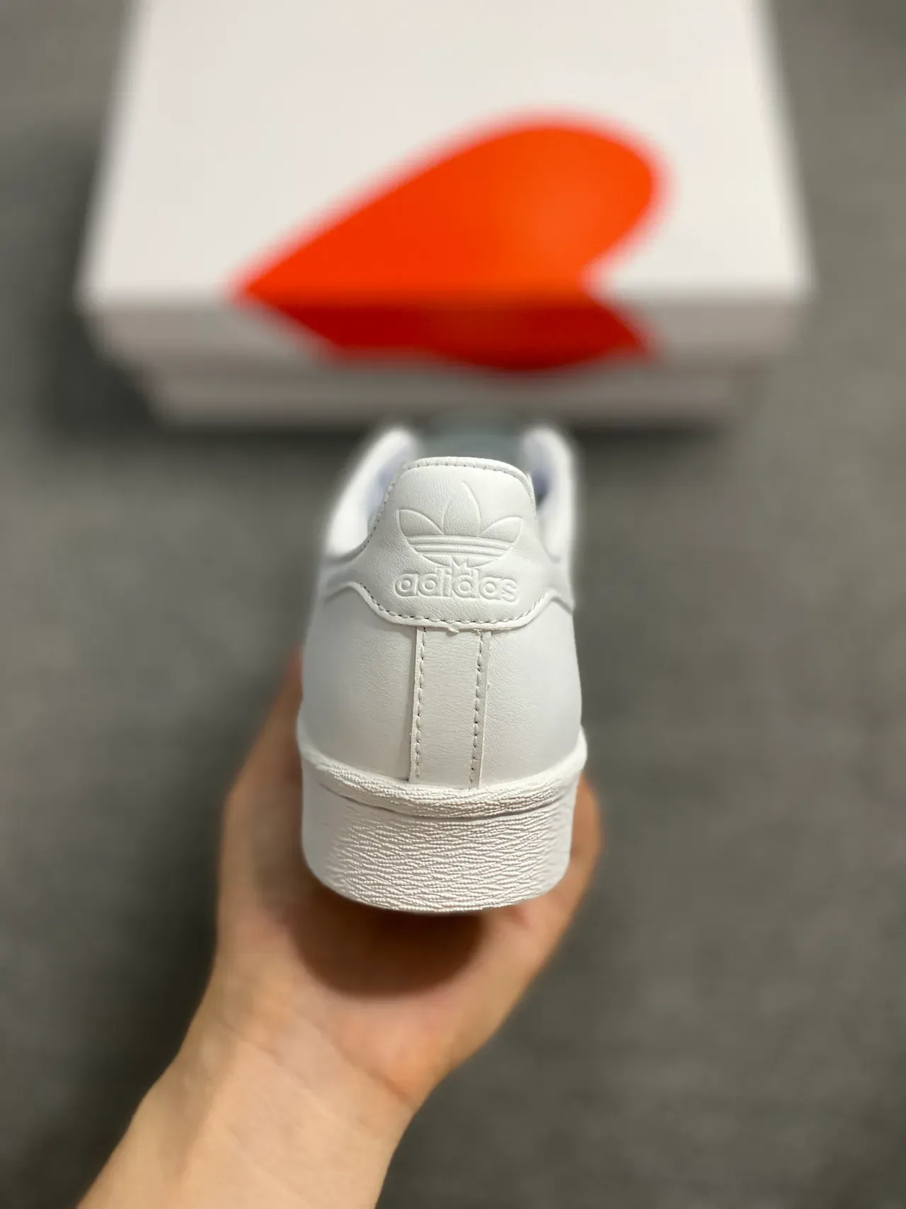 Adidas White Red Shell-Toe Three-Stripe Panel Lifestyle Sneakers 6