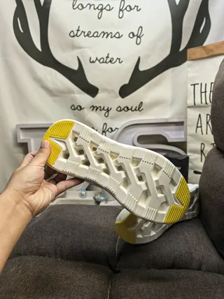 Adidas White Yellow Chunky Sculpted Midsole Mesh And Synthetic Overlay Upper Sneakers 4