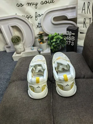 Adidas White Yellow Chunky Sculpted Midsole Mesh And Synthetic Overlay Upper Sneakers 8