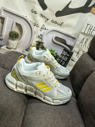 Adidas White Yellow Chunky Sculpted Midsole Mesh And Synthetic Overlay Upper Sneakers 9