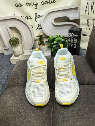 Adidas White Yellow Chunky Sculpted Midsole Mesh And Synthetic Overlay Upper Sneakers 10