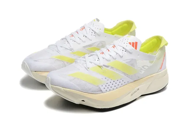 Adidas White Yellow Engineered Mesh Upper Lightstrike Pro Midsole Running Shoes 4