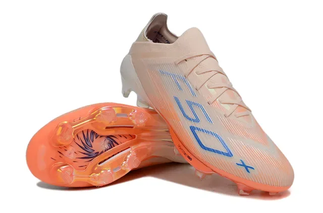 Adidas X Beige Orange chaussures de foot à tige basse en synthétique, finition dégradée iridescente pour surface ferme 4