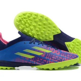 Adidas X Blue Green Low-Cut Synthetic Upper Molded Studs Turf Soccer Shoes