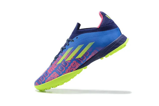 Adidas X Azul Verde Baixo Superior Sintético Espigas Moldadas Grama Sapatos de Futebol 4