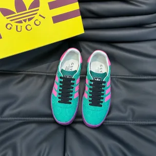Adidas x Gucci Samba Teal Pink Purple Lifestyle Sneakers