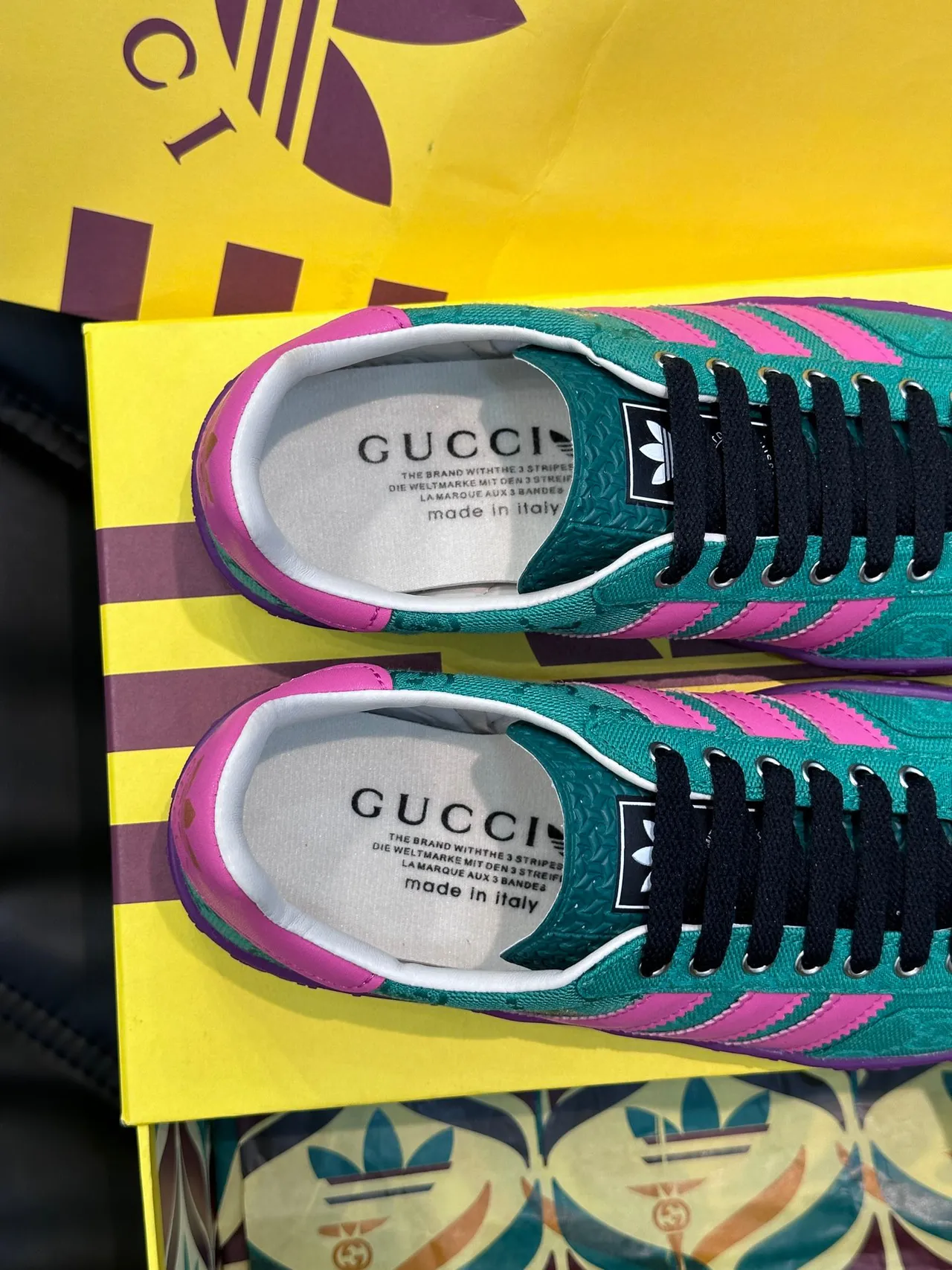 Adidas x Gucci Samba Teal Pink Purple Lifestyle Sneakers 2