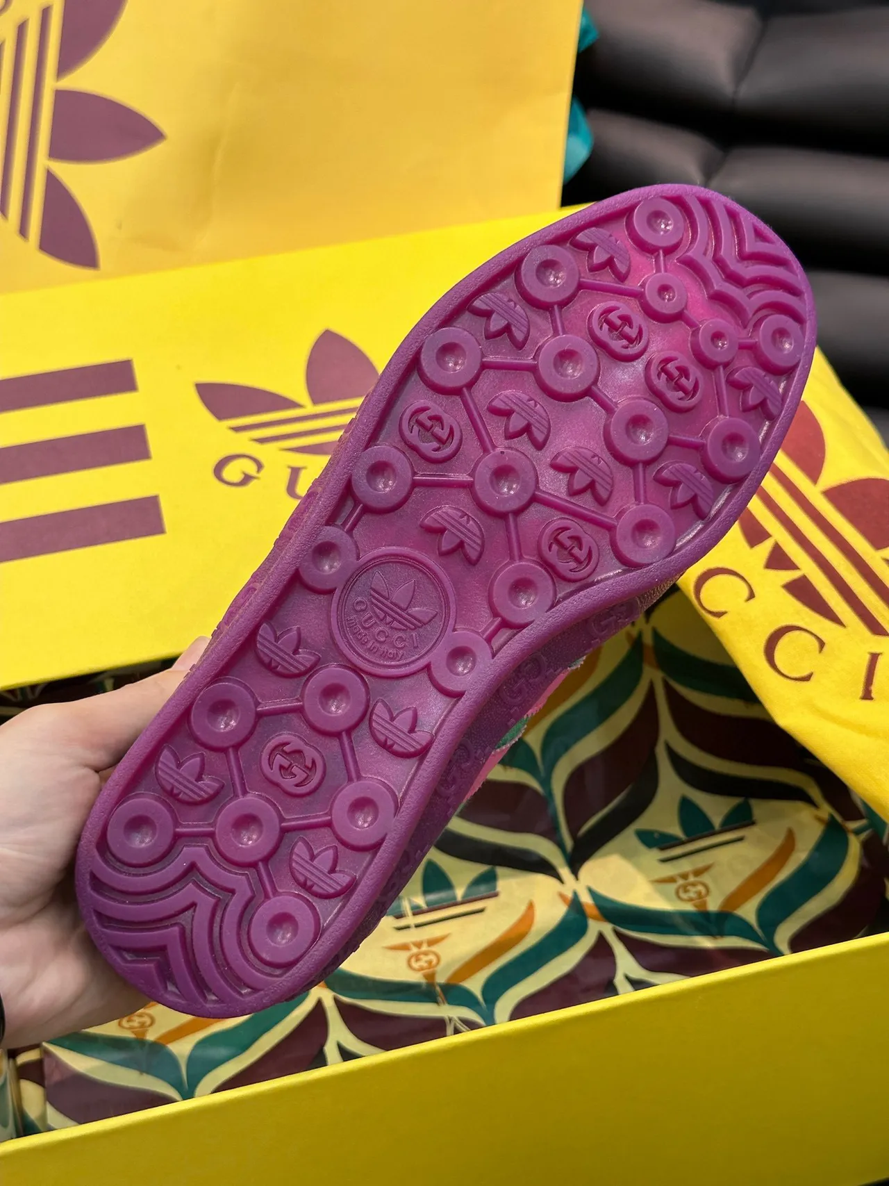 Adidas x Gucci Samba Teal Pink Purple Lifestyle Sneakers 5