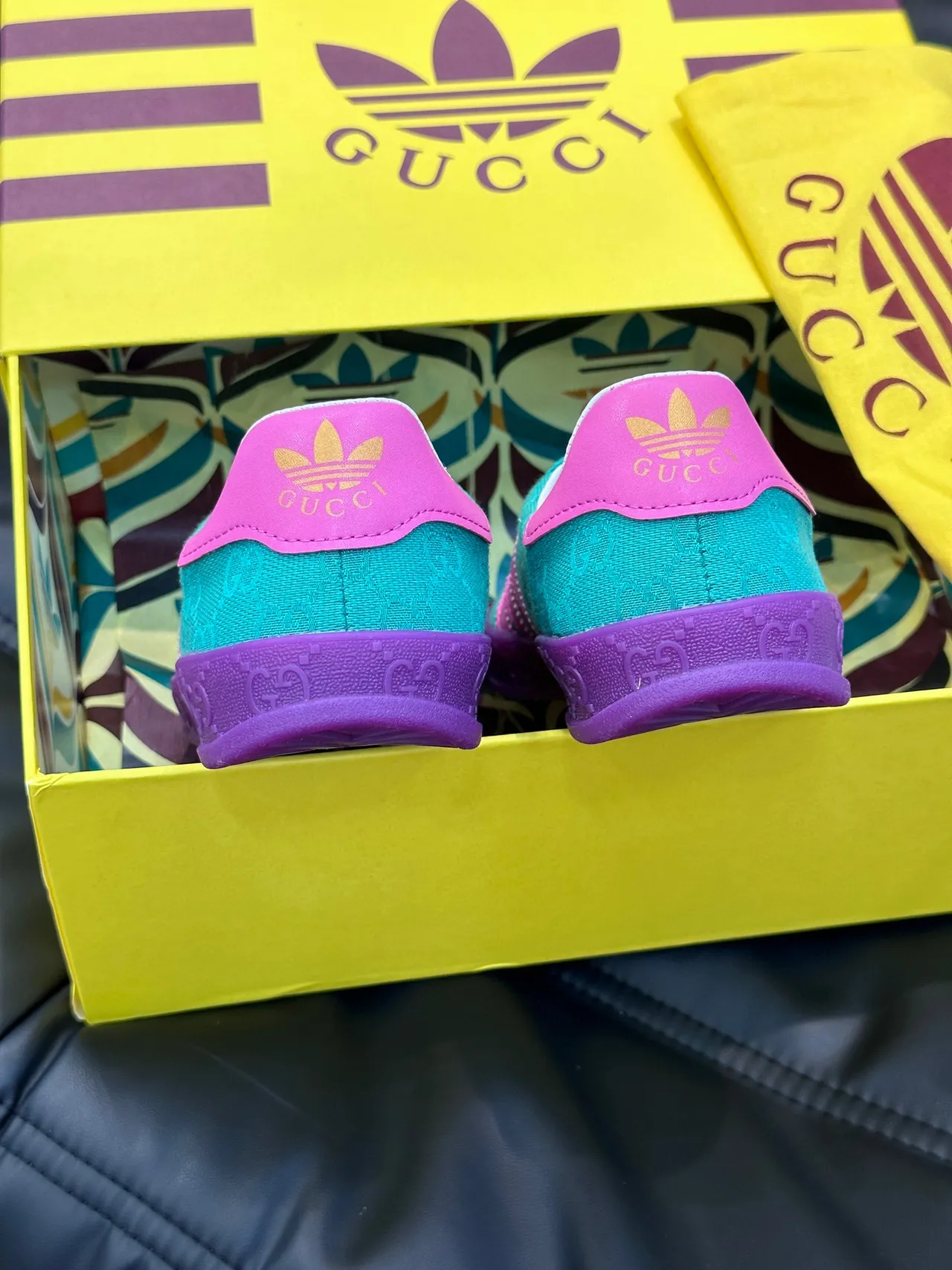 Adidas x Gucci Samba Teal Pink Purple Lifestyle Sneakers 6
