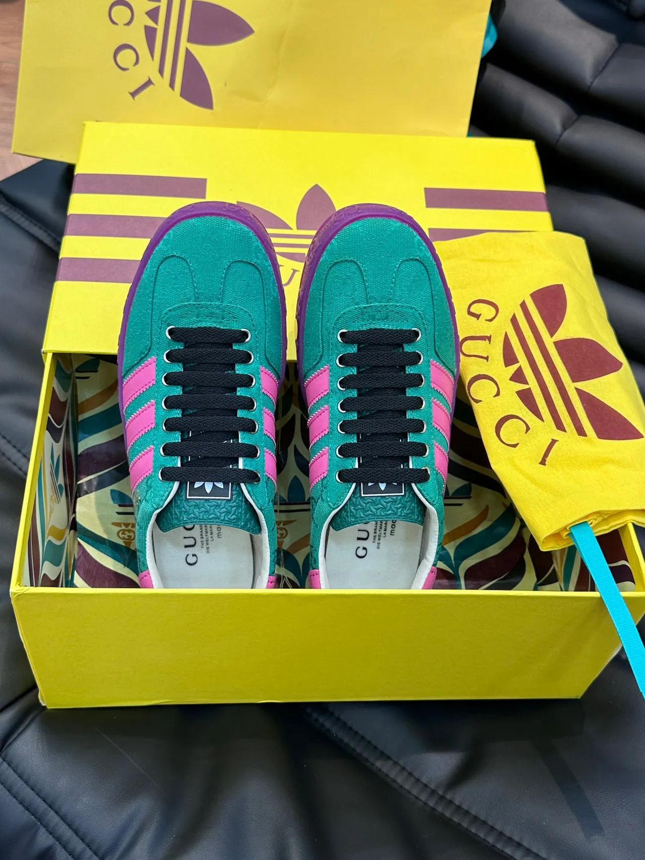 Adidas x Gucci Samba Teal Pink Purple Lifestyle Sneakers 7