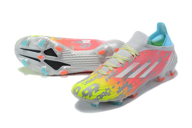 Adidas X Multicolor Low-Cut Knit Upper Asymmetric Lacing Firm-Ground Soccer Shoes 7
