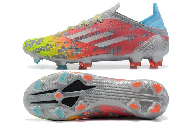 Adidas X Multicolor Low-Cut Knit Upper Asymmetric Lacing Firm-Ground Soccer Shoes 9