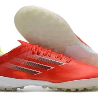 Adidas X Red White Low-Cut Synthetic Mesh Upper Turf Soccer Shoes