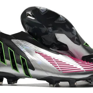 Adidas X Speedflow काली चांदी नियोन हरी गुलाबी फर्म ग्राउंड फुटबॉल जूते