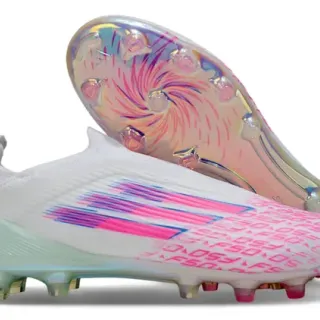 Adidas X Speedportal F50 White Pink Blue Holographic Firm-Ground Soccer Shoes
