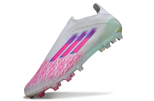 Adidas X Speedportal F50 সাদা গোলাপি নীল হলোগ্রাফিক ফার্ম গ্রাউন্ড ফুটবল জুতো 3