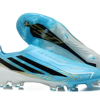 Adidas X Speedportal Light Blue Black Gold Firm-Ground Soccer Shoes