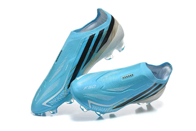 Adidas X Speedportal Light Blue Black Gold Firm-Ground Soccer Shoes 3