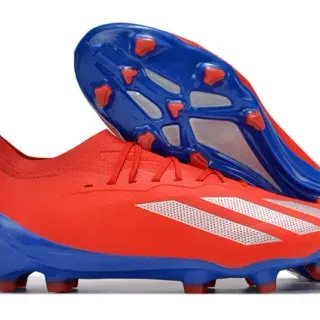 Adidas X Speedportal लाल और नीला फर्म ग्राउंड फुटबॉल जूते
