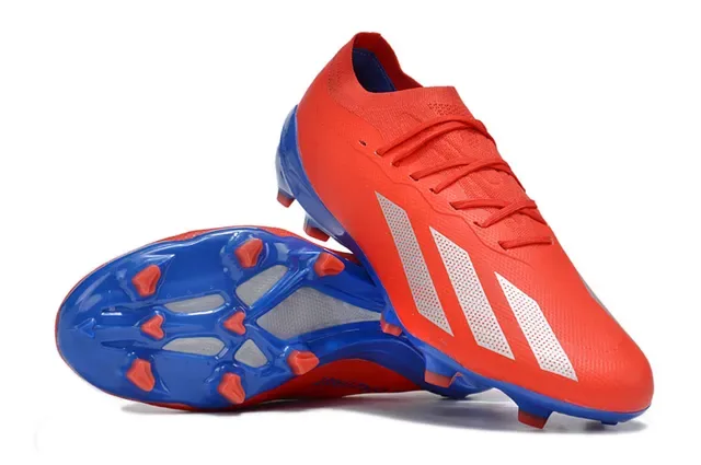 Adidas X Speedportal Rouge et Bleu Chaussures de Football pour Terrain Firme 2