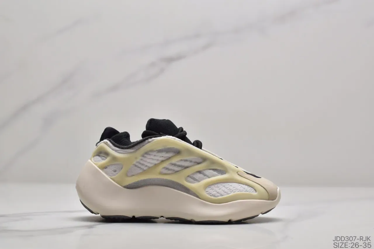 Adidas Yeezy Boost 700 भूरा काला नक्काशी मध्य तल पिंजरा ओवरले निर्माण जीवन शैली जूते 4