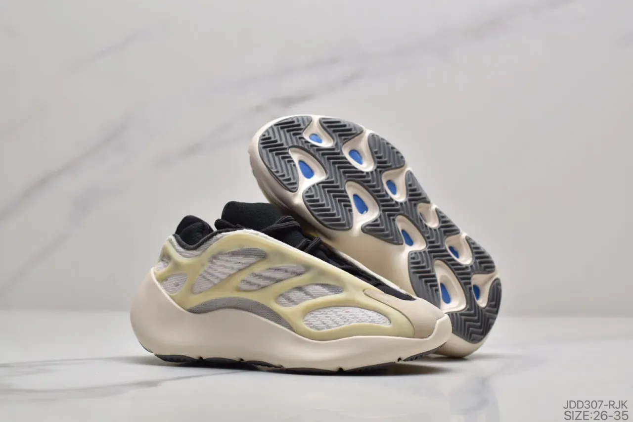 Adidas Yeezy Boost 700 भूरा काला नक्काशी मध्य तल पिंजरा ओवरले निर्माण जीवन शैली जूते 8
