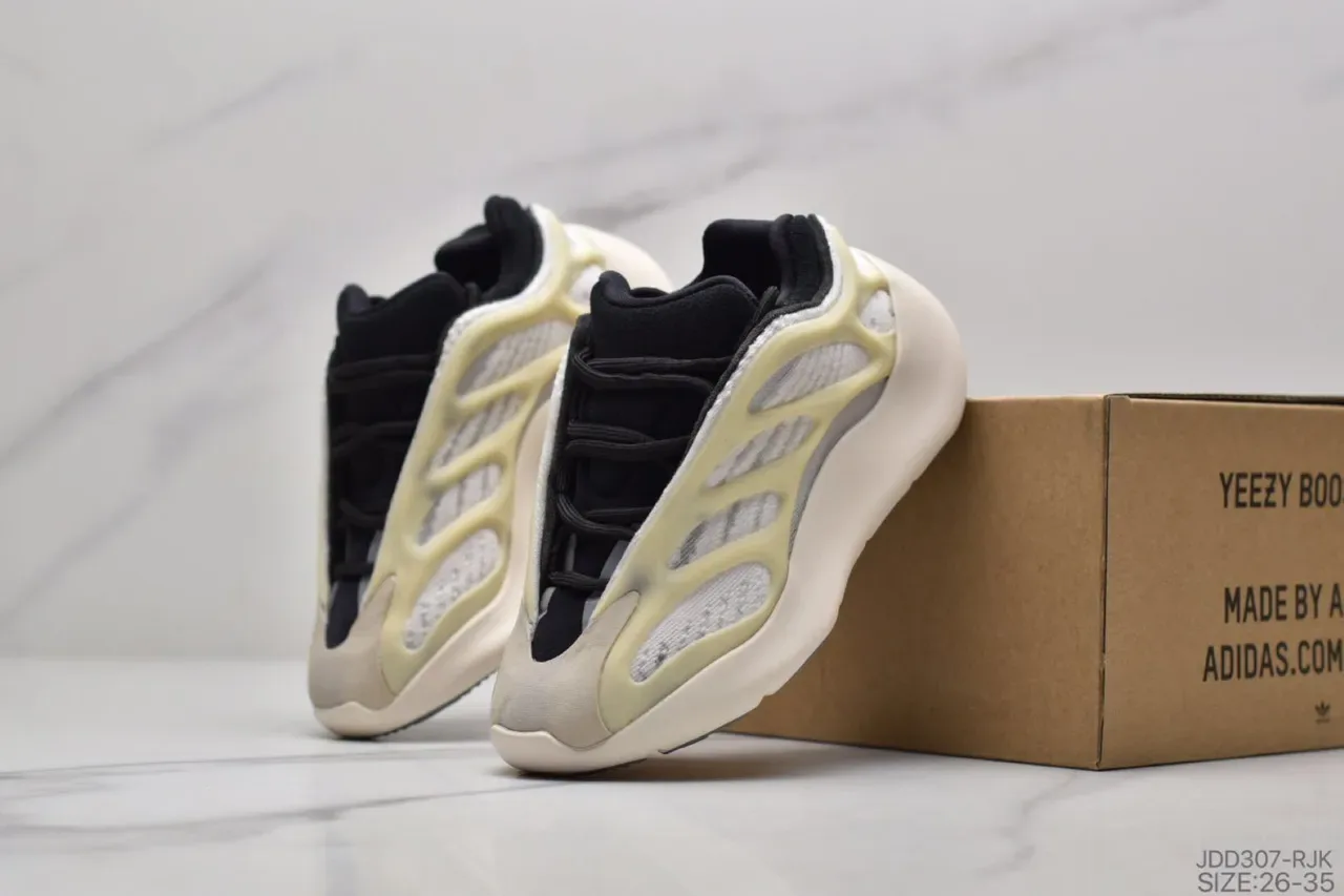 Adidas Yeezy Boost 700 भूरा काला नक्काशी मध्य तल पिंजरा ओवरले निर्माण जीवन शैली जूते 10